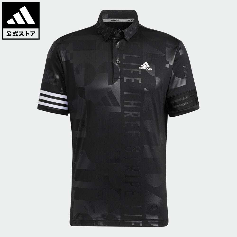 【公式】アディダス adidas 返品可 ゴルフ エンボスプリント 半袖ボタンダウンシャツ メンズ ウェア・服 トップス ポロシャツ 黒 ブラック HA3116 fathersday2022