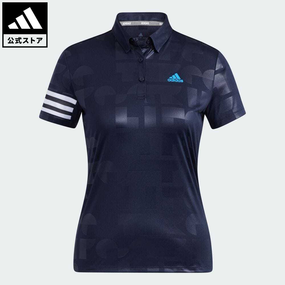 【公式】アディダス adidas 返品可 ゴルフ エンボスプリント 半袖ボタンダウンシャツ レディース ウェア・服 トップス ポロシャツ 青 ブルー HA0219 Gnot
