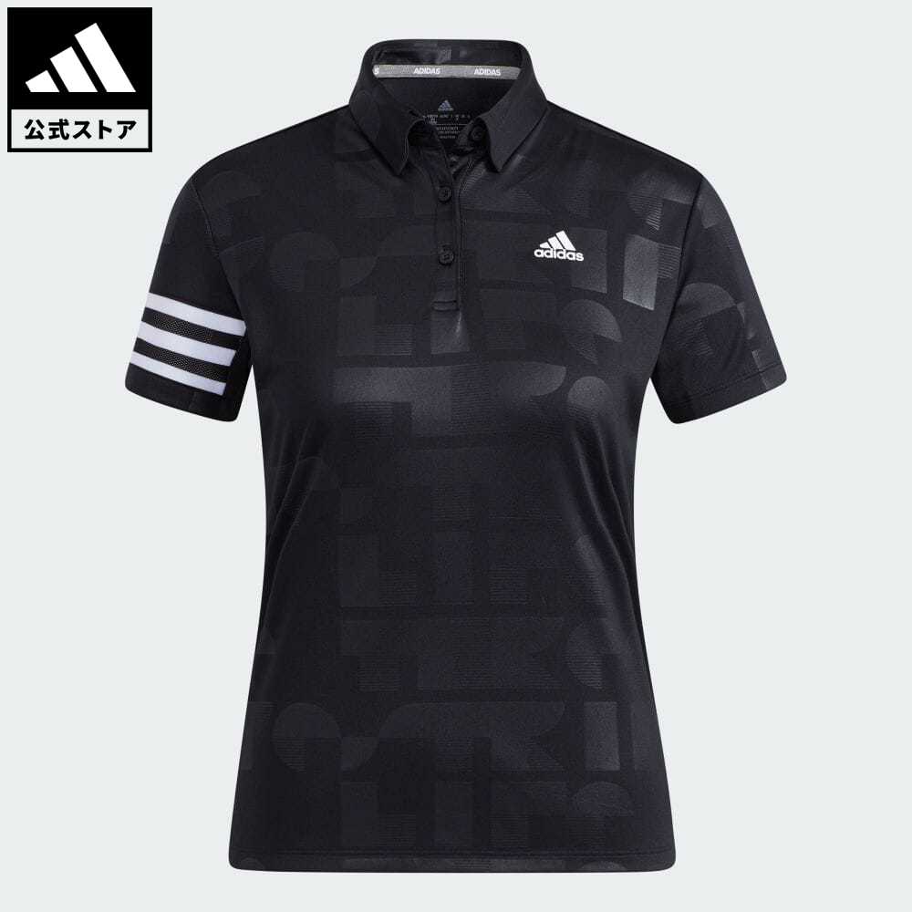 【公式】アディダス adidas 返品可 ゴルフ エンボスプリント 半袖ボタンダウンシャツ レディース ウェア・服 トップス ポロシャツ 黒 ブラック HA0230 Gnot