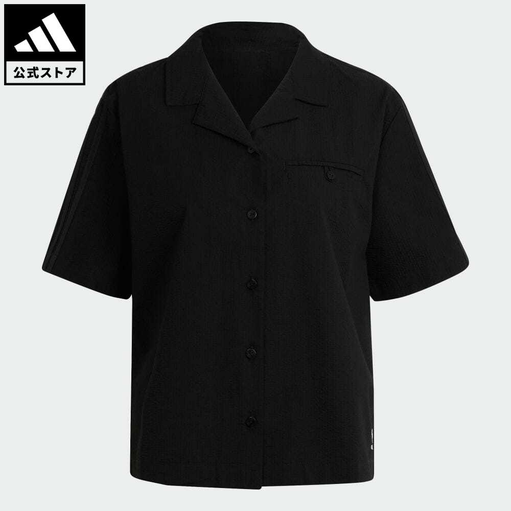 【公式】アディダス adidas 返品可 アディカラー クラシックス ポプリンシャツ オリジナルス レディース ウェア・服 トップス Tシャツ 黒 ブラック HC2055 ロンt