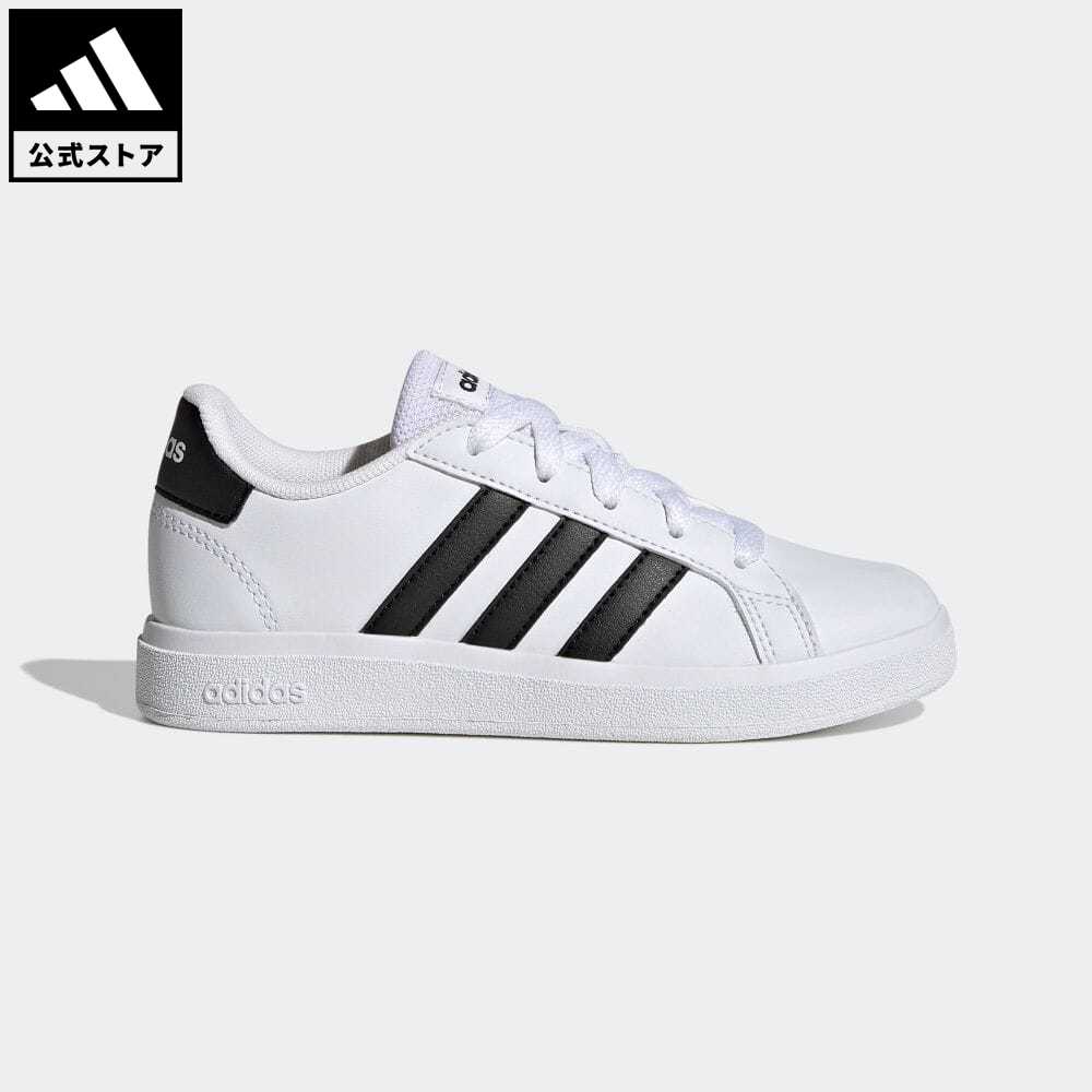 【公式】アディダス adidas 返品可 グランドコート ライフスタイル テニス レースアップ / GrandCourt Lifestyle Tennis Lace-Up スポーツウェア キッズ／子供用 シューズ・靴 スニーカー 白 ホワイト GW6511 テニスシューズ ローカット