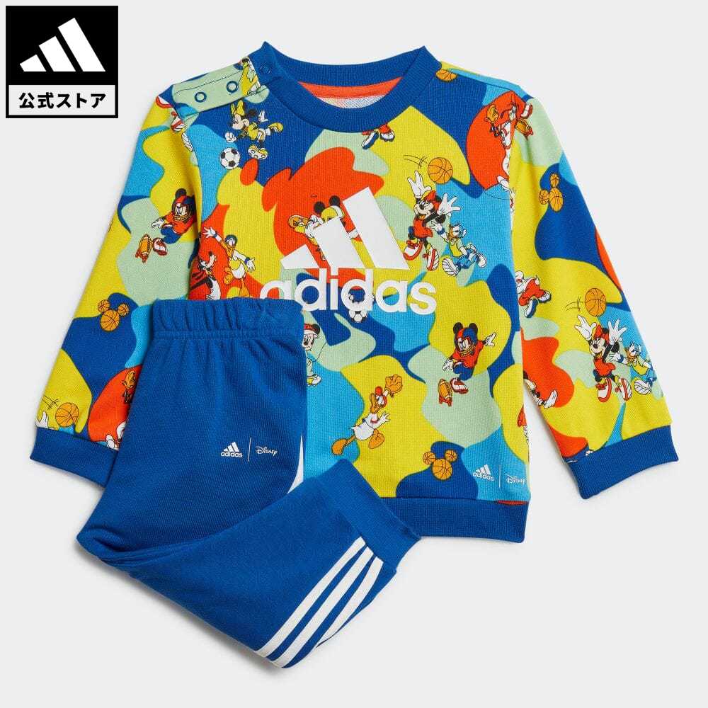 【公式】アディダス adidas 返品可 adidas × Disney ミッキーマウス ジョガーセット スポーツウェア キッズ／子供用 ウェア・服 セットアップ 青 ブルー HK6652 上下のサムネイル