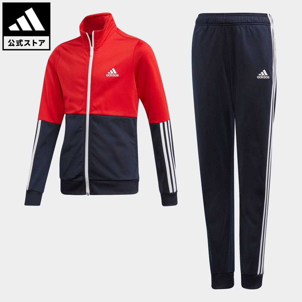【公式】アディダス adidas 返品可 ポリエステル トラックスーツ（ジャージ上下セット） スポーツウェア キッズ／子供用 ウェア・服 セットアップ ジャージ 赤 レッド GE0709 上下のサムネイル