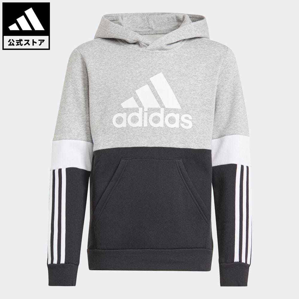 【公式】アディダス adidas 返品可 アディダス カラーブロック パーカー スポーツウェア キッズ／子供用 ウェア・服 トップス パーカー(フーディー) スウェット（トレーナー） 黒 ブラック GS8883 トレーナーのサムネイル