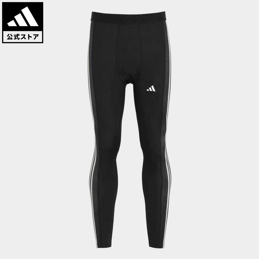 アディダス 【公式】アディダス adidas 返品可 ジム・トレーニング テックフィット スリーストライプス トレーニング ロングタイツ メンズ ウェア・服 ボトムス タイツ・レギンス 黒 ブラック HD3530 フィットネスウェア スポーツウェア レギンス 父の日