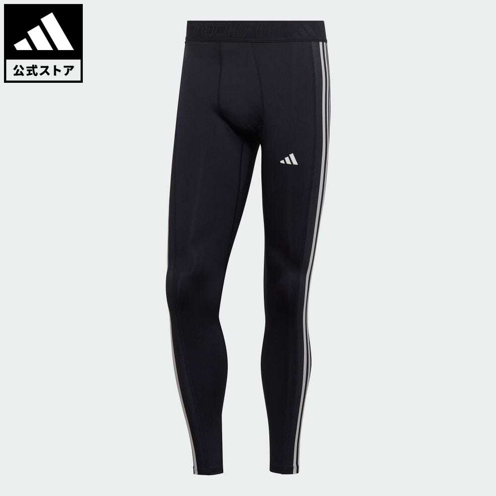 【公式】アディダス adidas 返品可 ジム・トレーニング テックフィット スリーストライプス トレーニング ロングタイツ メンズ ウェア・服 ボトムス タイツ・レギンス 青 ブルー HJ9923 フィットネスウェア スポーツウェア レギンス