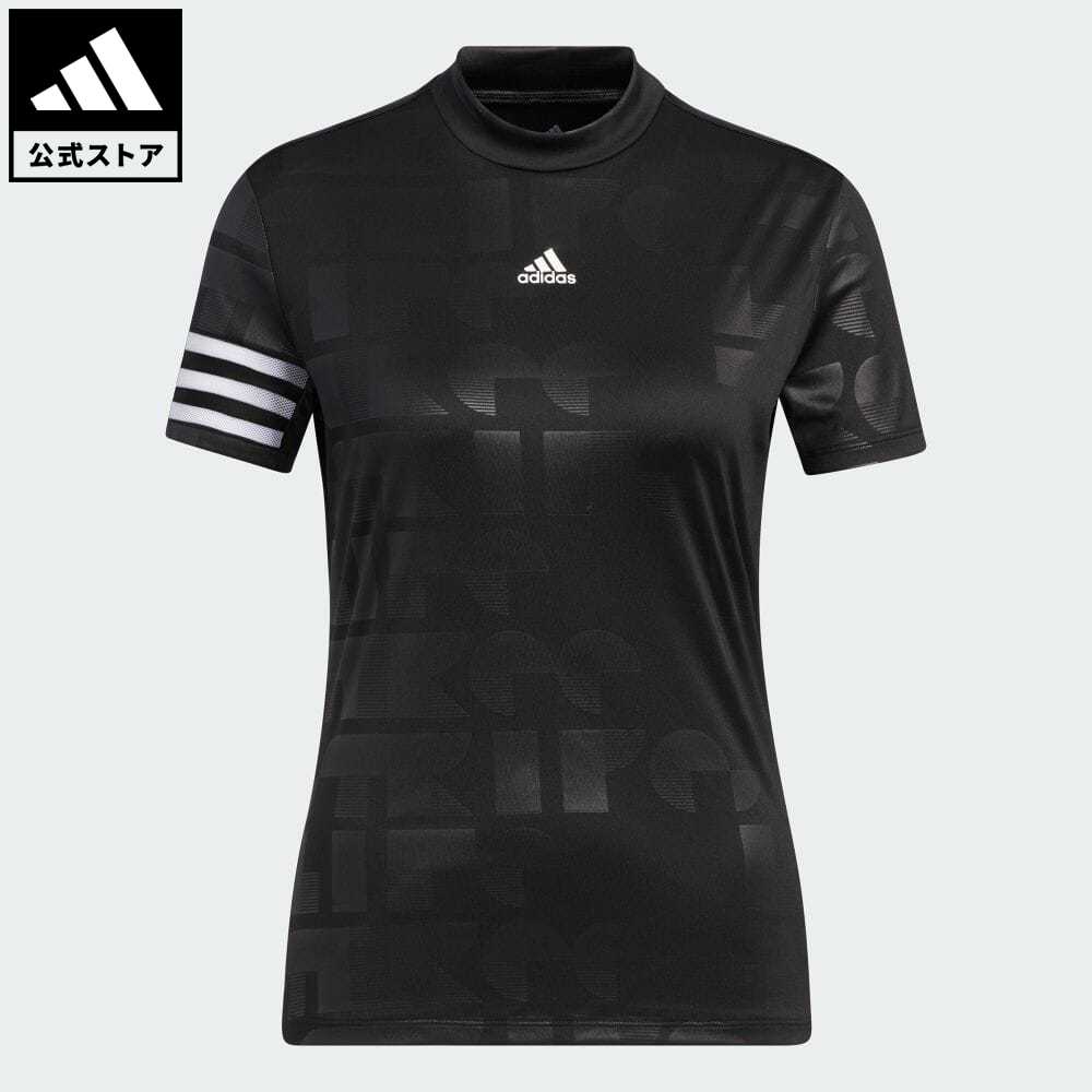 アディダス adidas 返品可 ゴルフ デボス加工 モックネックシャツ レディース ウェア・服 トップス ポロシャツ 黒 ブラック HM8382 Gnot