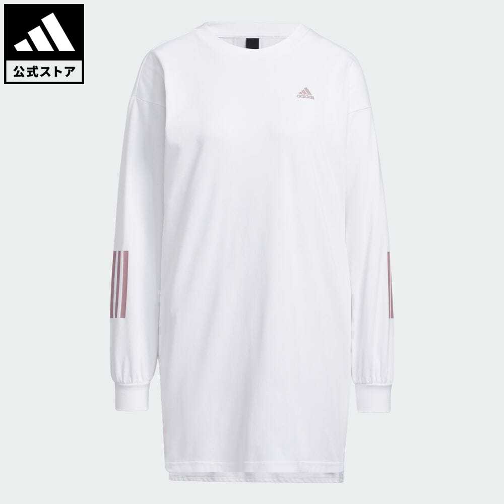 【公式】アディダス adidas 返品可 ワーディング ルーズフィット シングルジャージー チュニック スポーツウェア レディース ウェア・服 トップス Tシャツ 白 ホワイト HM2797 ロンt