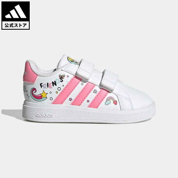 【公式】アディダス adidas 返品可 テニス ミニーマウス グランドコート エラスティックレース トップストラップ / Minnie Mouse GrandCourt Elastic Laces and Top Strap スポーツウェア キッズ／子供用 シューズ・靴 スポーツシューズ 白 ホワイト GY6628 テニスシューズ