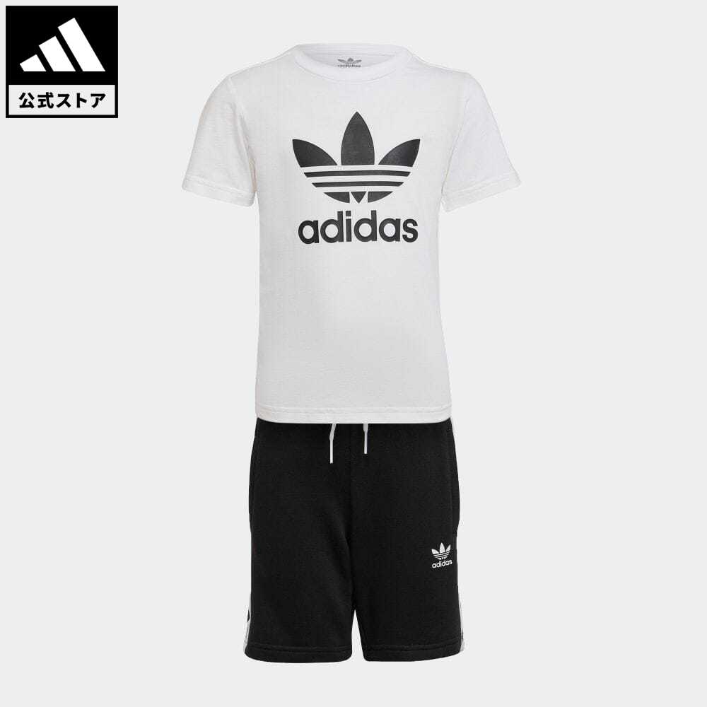 【公式】アディダス adidas 返品可 アディカラー ショーツ & Tシャツ セットアップ オリジナルス キッズ／子供用 ウェア・服 セットアップ 白 ホワイト HK2968 上下 summershop22 rabty p1204のサムネイル
