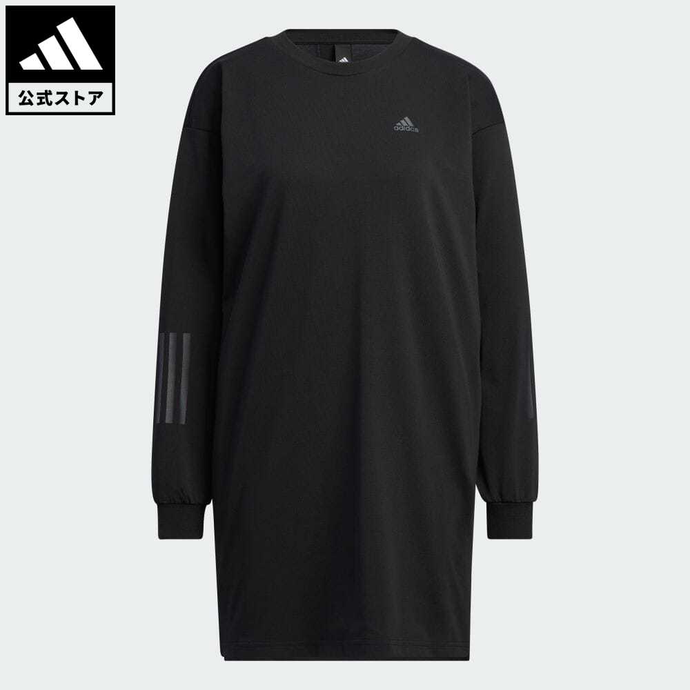 【公式】アディダス adidas 返品可 ワーディング ルーズフィット シングルジャージー チュニック スポーツウェア レディース ウェア・服 トップス Tシャツ 黒 ブラック HM2800 ロンt