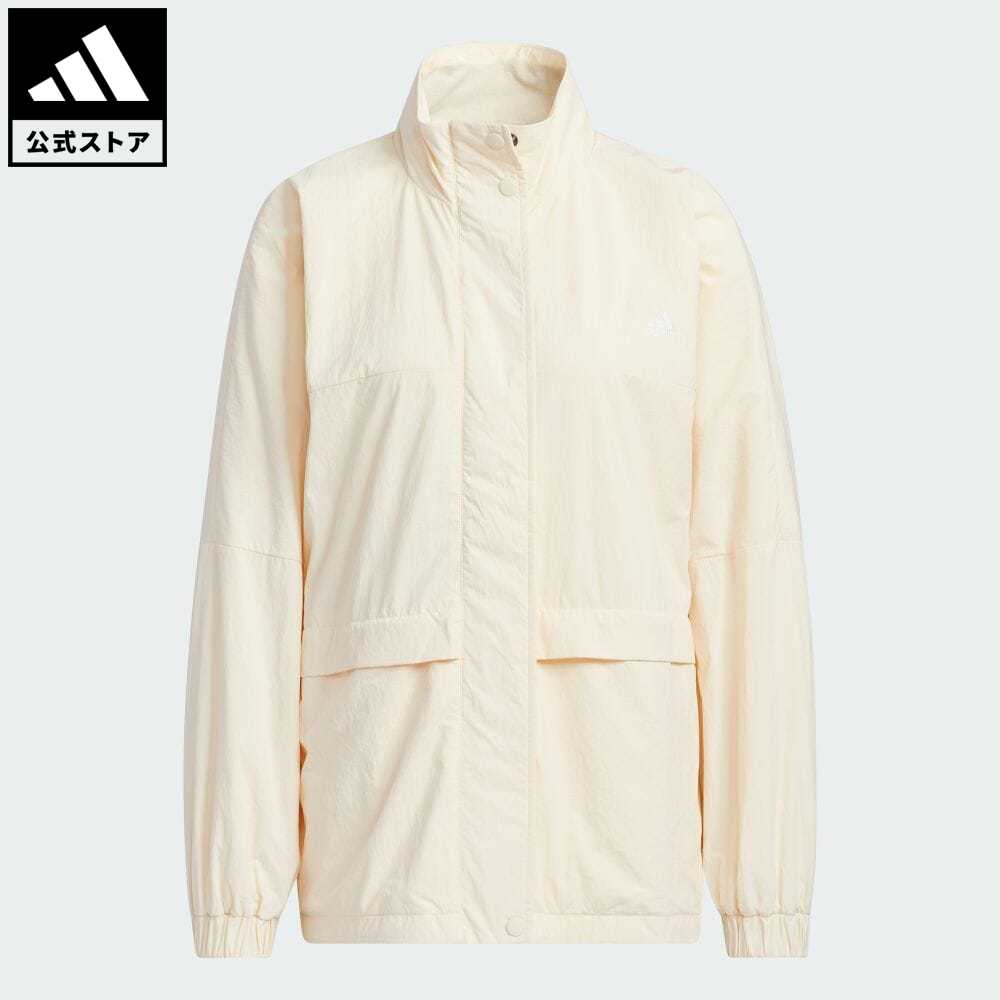 【1,000円OFFクーポン対象 10/31 10:00〜11/03 09:59】【公式】アディダス adidas 返品可 ワーディング ルーズフィット ウーブンジャケット スポーツウェア レディース ウェア・服 アウター ジャケット ジャージ 白 ホワイト HM2805のサムネイル