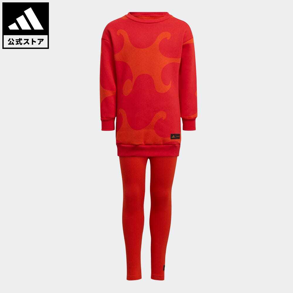 【公式】アディダス adidas 返品可 マリメッコ セットアップ スポーツウェア キッズ／子供用 ウェア・服 セットアップ オレンジ HM4449 上下