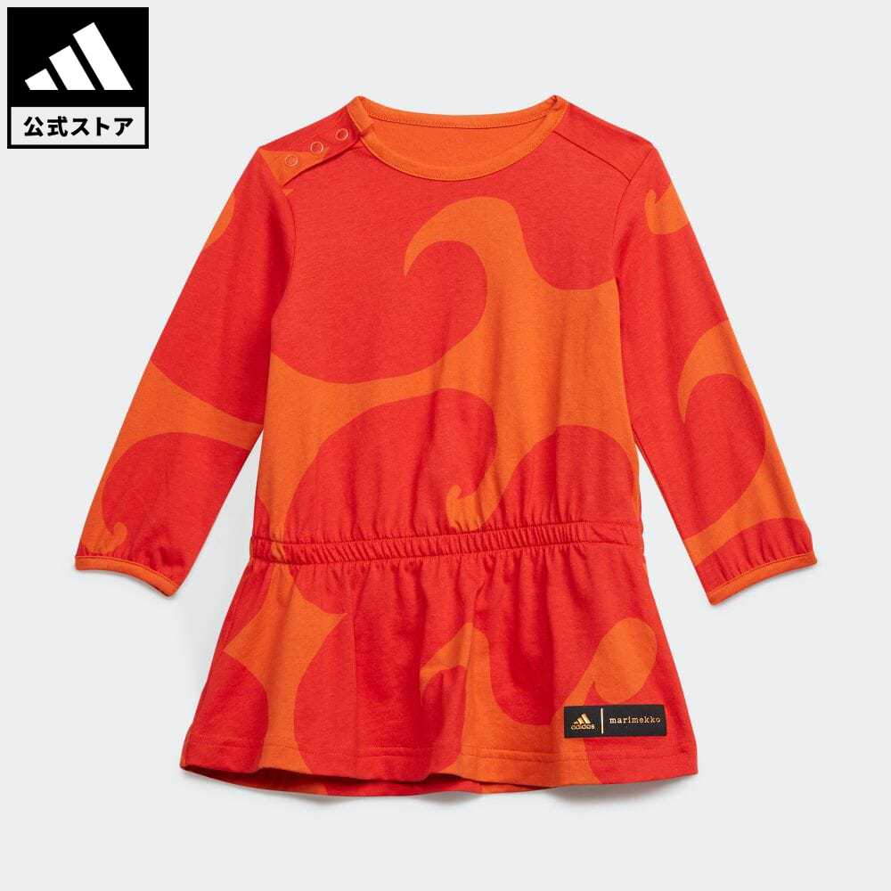 【公式】アディダス adidas 返品可 マリメッコ ワンピース スポーツウェア キッズ／子供用 ウェア・服 オールインワン ワンピース オレンジ HM4451