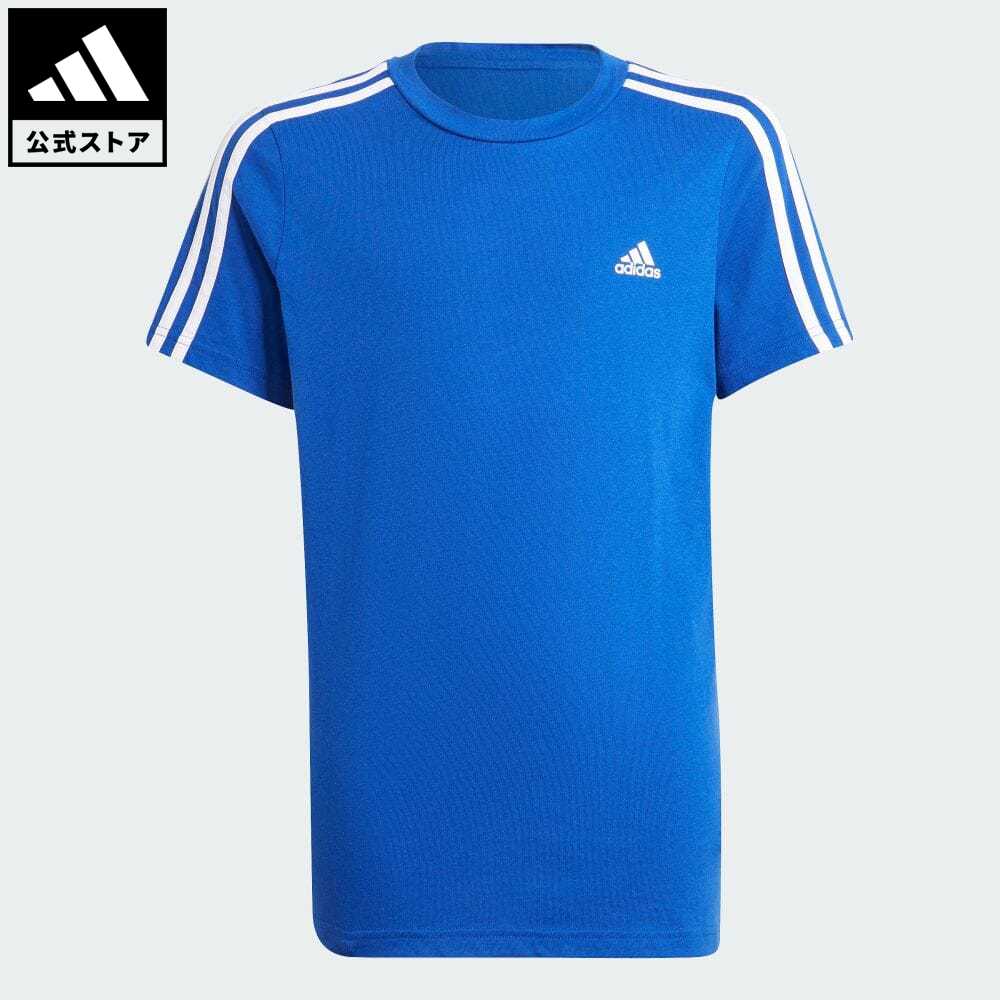 【公式】アディダス adidas 返品可 アディダス エッセンシャルズ 3ストライプス 半袖Tシャツ / adidas Essentials 3-Stripes Tee スポーツウェア キッズ／子供用 ウェア・服 トップス Tシャツ 青 ブルー GN4000 半袖のサムネイル