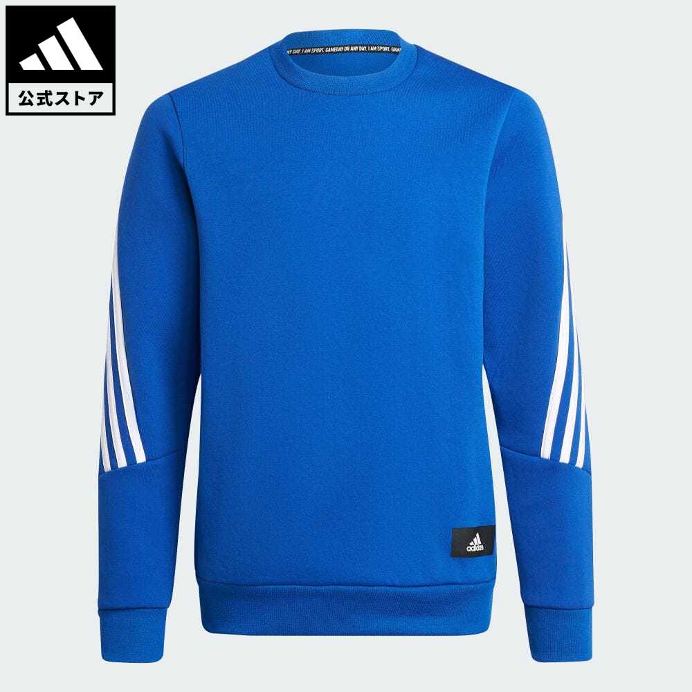 【公式】アディダス adidas 返品可 フューチャーアイコン スリーストライプス クルーネック スウェットシャツ スポーツウェア キッズ／子供用 ウェア・服 トップス スウェット（トレーナー） 青 ブルー H07363のサムネイル