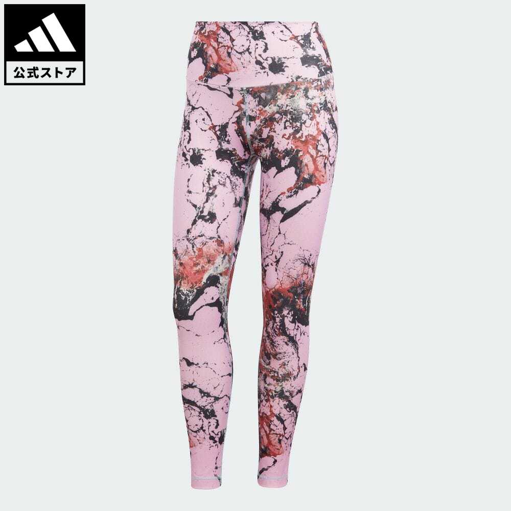 【公式】アディダス adidas 返品可 ヨガ ヨガ エッセンシャル プリント 7/8丈 レギンス レディース ウェア・服 ボトムス タイツ・レギンス 紫 パープル HK9981 スポーツウェア レギンスのサムネイル