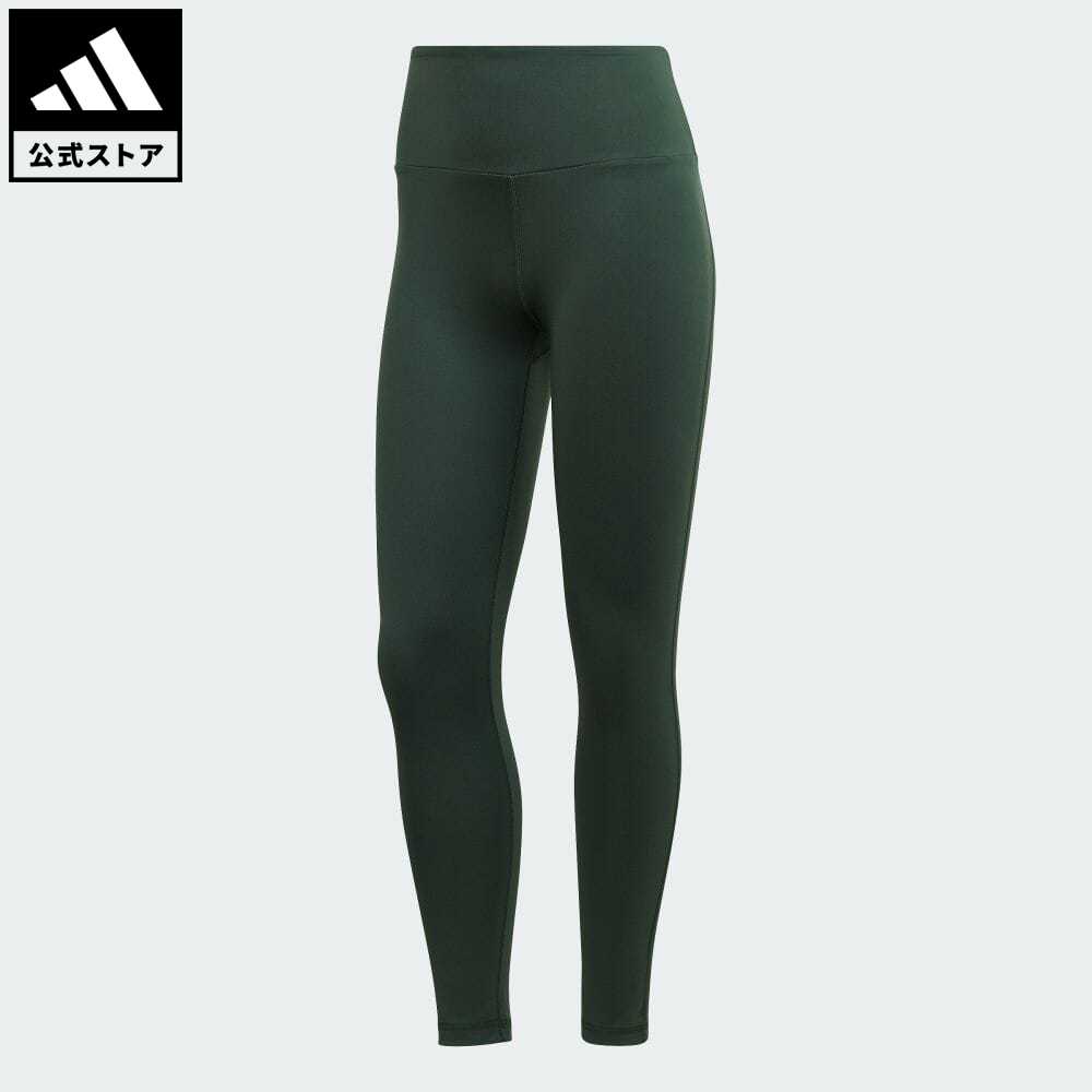 【公式】アディダス adidas 返品可 ジム・トレーニング ヨガ エッセンシャルズ ハイウエストタイツ レディース ウェア・服 ボトムス タイツ・レギンス 緑 グリーン HL2336 フィットネスウェア スポーツウェア レギンス