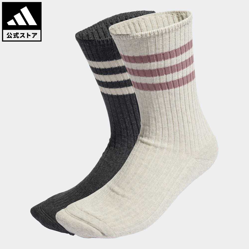 【公式】アディダス adidas 返品可 ジム・トレーニング スリーストライプス ラウンジ クルーソックス 2足組 スポーツウェア レディース アクセサリー ソックス・靴下 クルーソックス 黒 ブラック HM7986のサムネイル