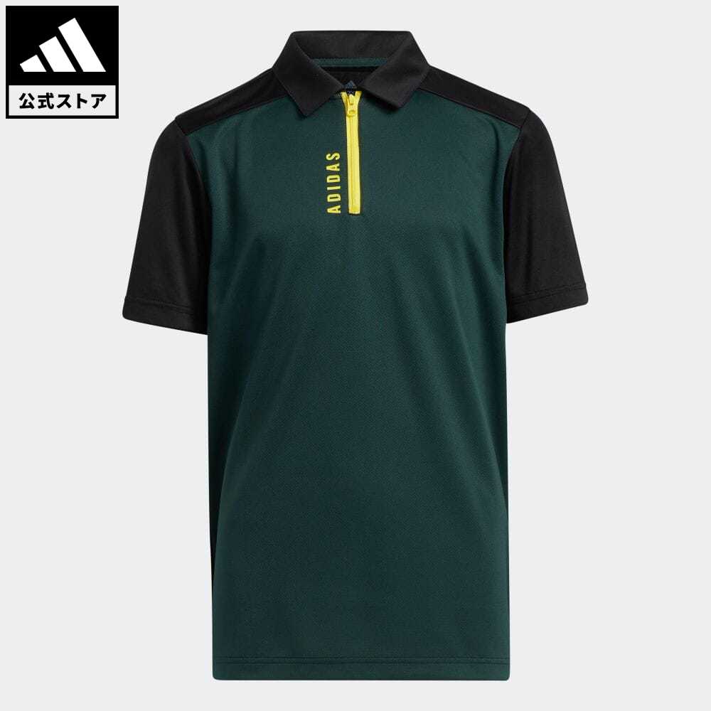 【60%OFF 3/4-3/11】 【公式】アディダス adidas 返品可 ゴルフ BOYS ハーフジップ 半袖シャツ キッズ／子供用 ウェア・服 トップス ポロシャツ 緑 グリーン HD1066のサムネイル