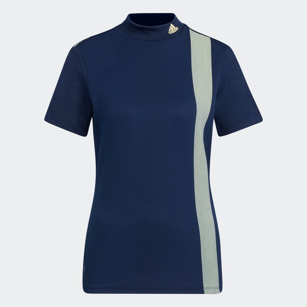 【公式】アディダス adidas 返品可 ゴルフ ビッグアディダスロゴ 半袖モックネックシャツ レディース ウェア・服 トップス シャツ 青 ブルー HG8259 Gnot