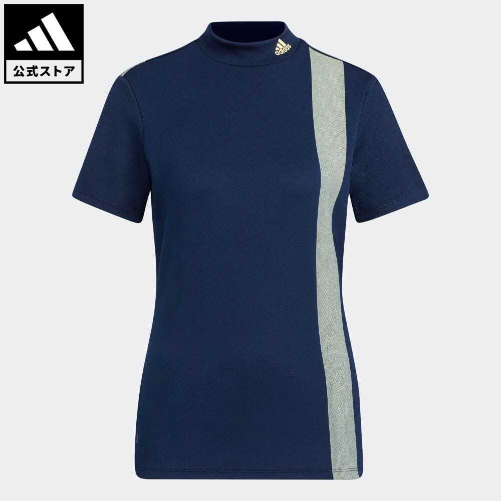 【50%OFF 6/20-6/26】【公式】アディダス adidas 返品可 ゴルフ ビッグアディダスロゴ 半袖モックネックシャツ レディース ウェア・服 トップス シャツ 青 ブルー HG8259 Gnot p0620のサムネイル