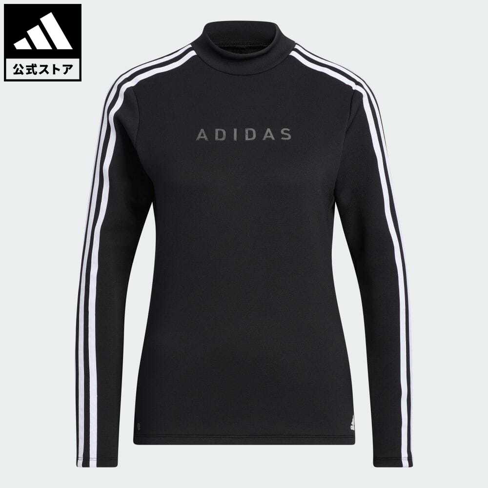 【公式】アディダス adidas 返品可 ゴルフ スリーストライプス 長袖モックネックシャツ レディース ウェア・服 トップス シャツ 黒 ブラック HG8283 Gnot