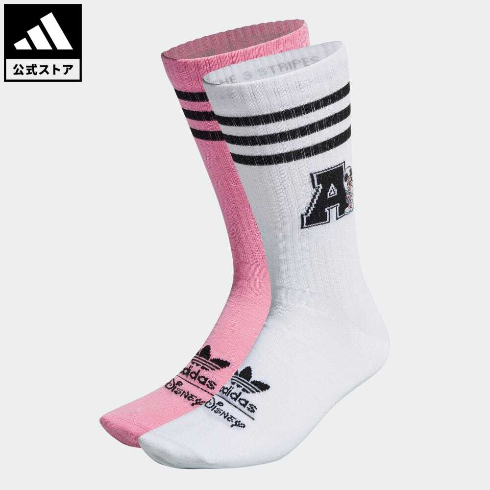 【公式】アディダス adidas 返品可 ディズニー クルーソックス 2足組 オリジナルス メンズ レディース アクセサリー ソックス・靴下 クルーソックス 白 ホワイト HK0352 ポイント20倍対象のサムネイル