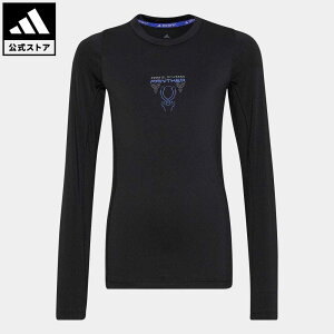 【公式】アディダス adidas 返品可 テックフィット マーベル ブラックパンサー 長袖Tシャツ スポーツウェア キッズ／子供用 ウェア・服 トップス Tシャツ 黒 ブラック HG2081 ロンt