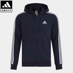 【公式】アディダス adidas 返品可 エッセンシャルズ フリース スリーストライプス フルジップパーカー スポーツウェア メンズ ウェア・服 トップス パーカー(フーディー) ジャージ 青 ブルー GK9053 トレーナー