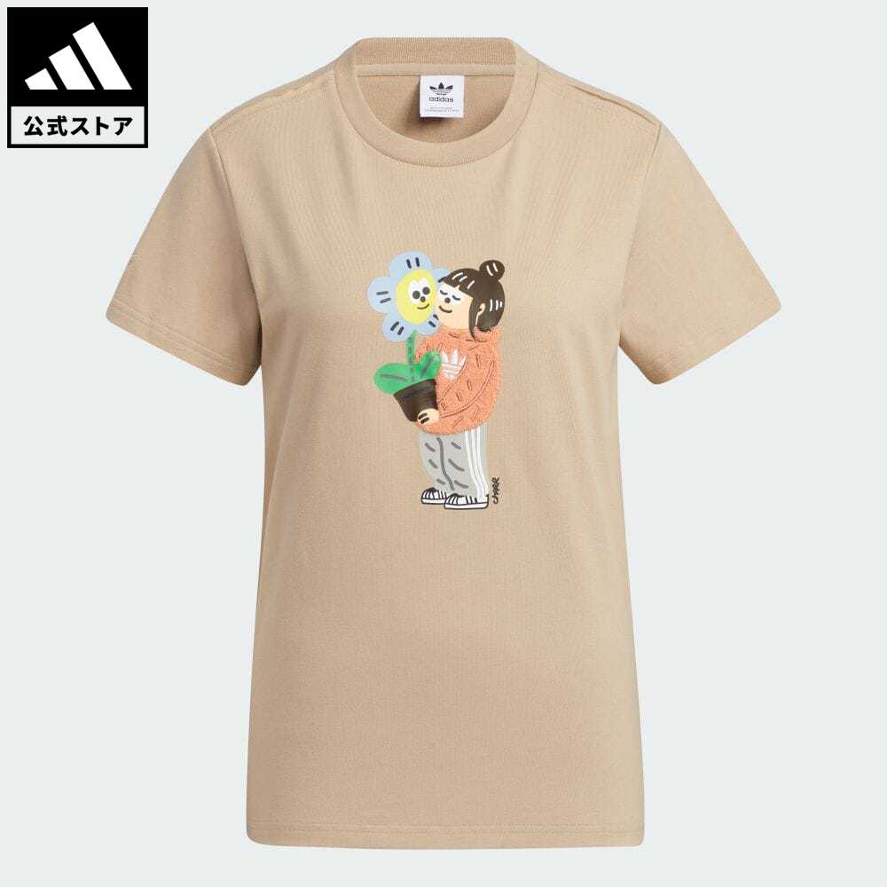 【公式】アディダス adidas 返品可 アディダス × CHARR 半袖Tシャツ オリジナルス レディース ウェア・服 トップス Tシャツ 緑 グリーン HR3473 半袖 eoss23ssのサムネイル