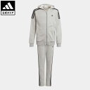 【1,000円OFFクーポン対象 10/31 10:00〜11/03 09:59】【公式】アディダス adidas 返品可 トラックスーツ（ジャージセットアップ） / Track Suit スポーツウェア キッズ／子供用 ウェア・服 セットアップ ジャージ グレー GT0337 上下