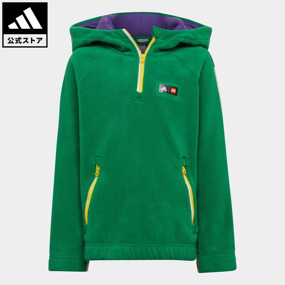 【公式】アディダス adidas 返品可 adidas × Classic LEGO ウィンター ポーラーフリース フード付きトラックトップ スポーツウェア キッズ／子供用 ウェア・服 トップス パーカー(フーディー) スウェット（トレーナー） 緑 グリーン HM2236 トレーナー