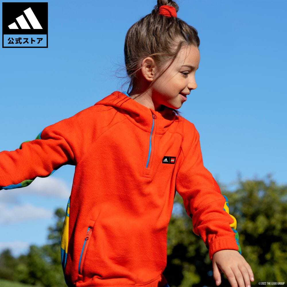 【公式】アディダス adidas 返品可 adidas × Classic LEGO ウィンター ポーラーフリース フード付きトラックトップ スポーツウェア キッズ／子供用 ウェア・服 トップス パーカー(フーディー) スウェット（トレーナー） 赤 レッド HM2238 トレーナーのサムネイル