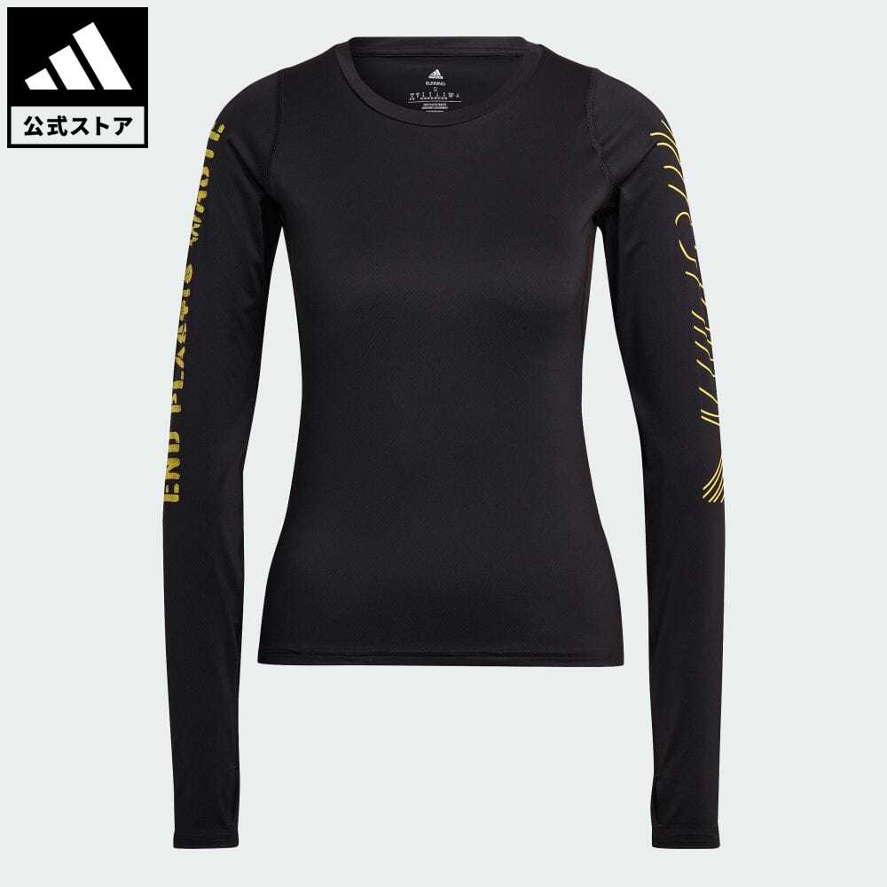 【公式】アディダス adidas 返品可 ランニング End Plastic Waste 長袖Tシャツ レディース ウェア・服 トップス Tシャツ 黒 ブラック HA4295 ランニングウェア ロンt