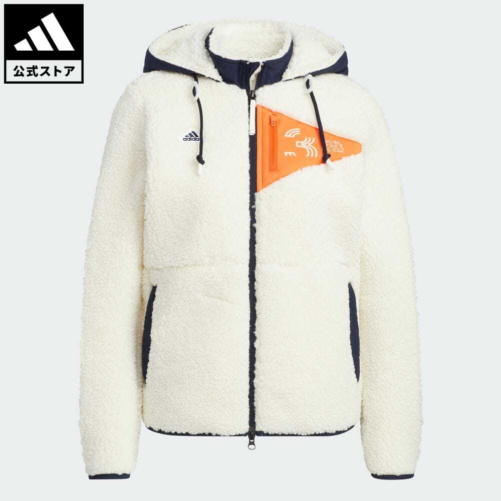 楽天adidas Online Shop 楽天市場店【公式】アディダス adidas 返品可 ゴルフ PLAY GREEN ボアフリース 長袖フルジップフーディージャケット レディース ウェア・服 アウター ジャケット ベージュ HG5774 Gnot