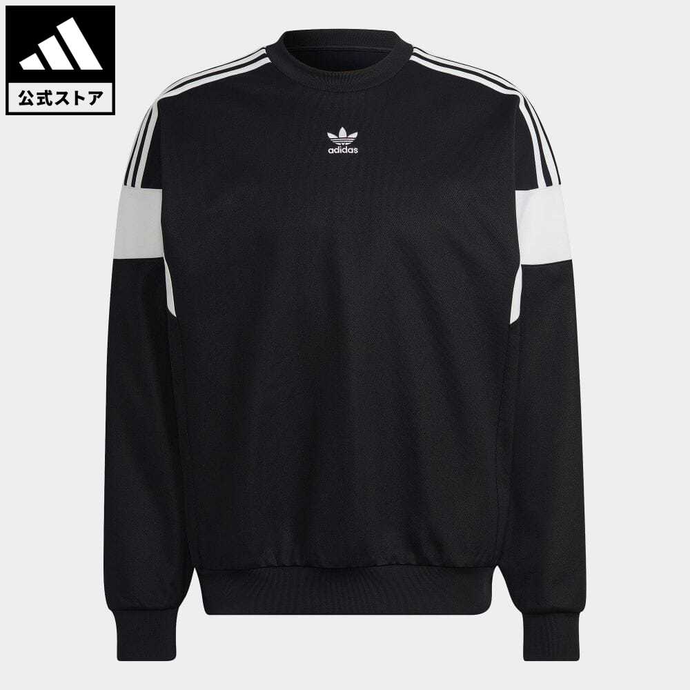 【公式】アディダス adidas 返品可 アディカラー クラシックス カットライン クルーネックスウェット オリジナルス メンズ ウェア 服 トップス スウェット（トレーナー） 黒 ブラック HN6117 blve