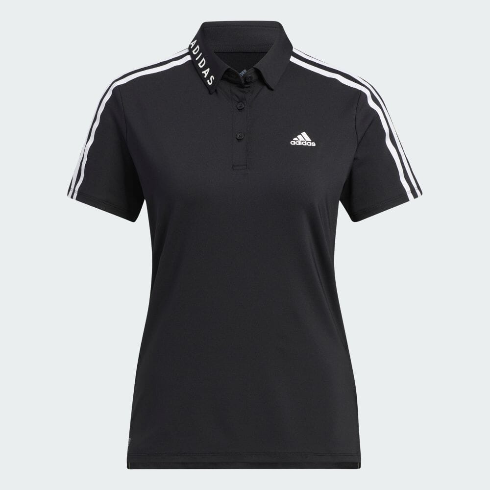 【公式】アディダス adidas 返品可 ゴルフ スリーストライプス 半袖ストレッチボタンダウンシャツ レディース ウェア・服 トップス ポロシャツ 黒 ブラック HG8287