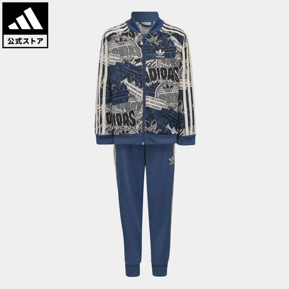 【60%OFF 3/4-3/11】 【公式】アディダス adidas 返品可 総柄プリント トラックスーツ オリジナルス キッズ／子供用 ウェア・服 セットアップ ジャージ 白 ホワイト HK2817 上下 p0304のサムネイル