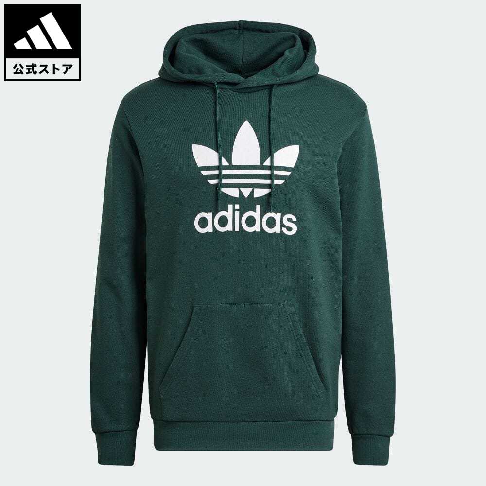 【40%OFFクーポン対象 11/16 10:00〜11/21 23:59】【公式】アディダス adidas 返品可 アディカラー クラシックス トレフォイル パーカー オリジナルス メンズ ウェア・服 トップス パーカー(フーディー) スウェット（トレーナー） 緑 グリーン HK7270 トレーナーのサムネイル