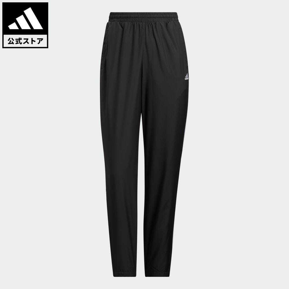 【公式】アディダス adidas 返品可 スリーストライプス ウインドパンツ スポーツウェア レディース ウェア・服 ボトムス ジャージ パンツ 黒 ブラック HM2815 下