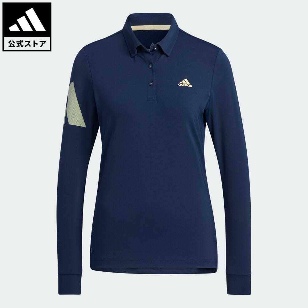 【50%OFF 9/19-9/25】【公式】アディダス adidas 返品可 ゴルフ ビッグアディダスロゴ 長袖ストレッチボタンダウンシャツ レディース ウェア・服 トップス ポロシャツ 青 ブルー HG8255 Gnotのサムネイル