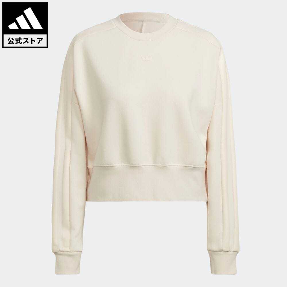 【公式】アディダス adidas 返品可 アディカラー コンテンポ チャンキー スリーストライプス スウェット オリジナルス レディース ウェア・服 トップス スウェット（トレーナー） 白 ホワイト HM1738のサムネイル