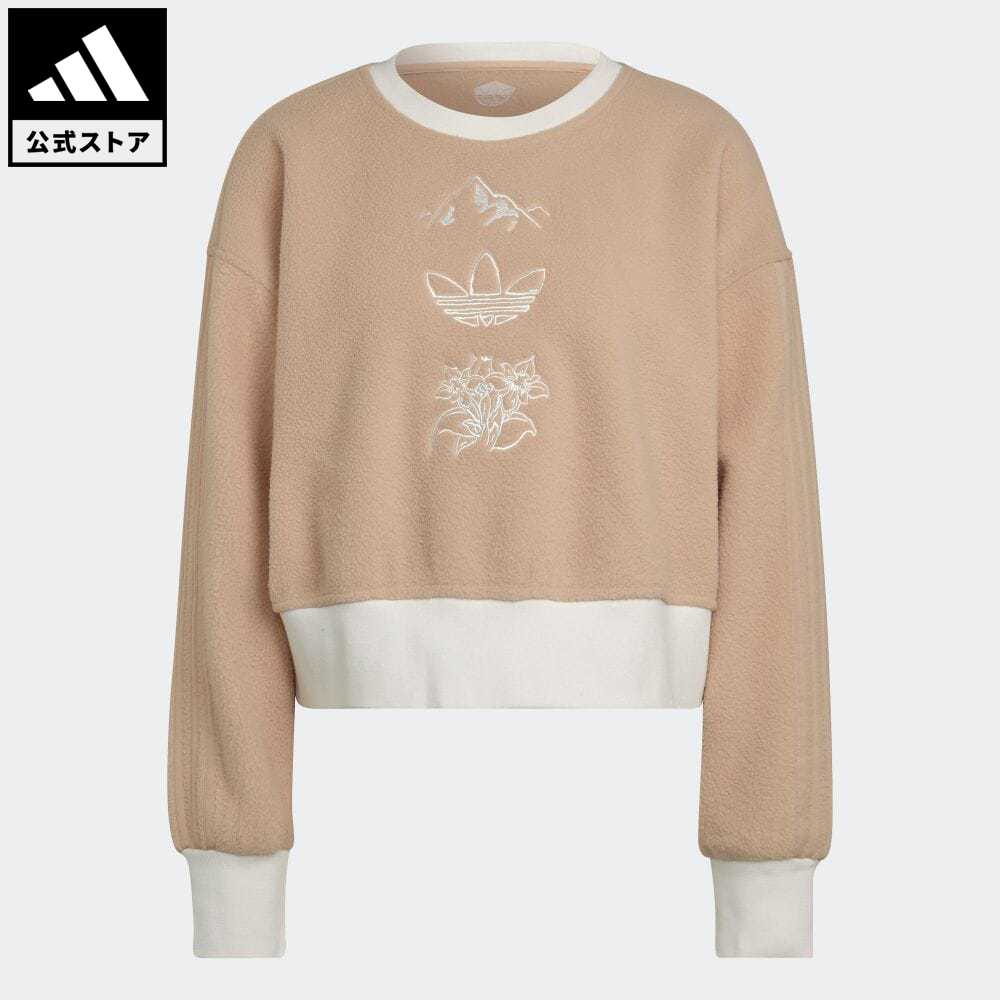【30%OFF】【公式】アディダス adidas 返品可 グラフィック ポーラーフリース スウェット オリジナルス レディース ウェア・服 トップス スウェット（トレーナー） ベージュ HM1607のサムネイル