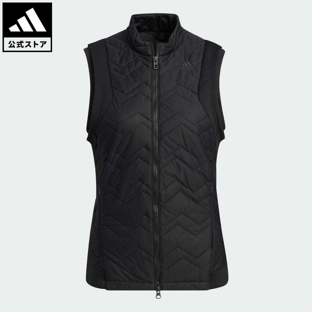 エイチアンドエム 【公式】アディダス adidas 返品可 ゴルフ ライトウェイト フルジップ保温 中わたベスト レディース ウェア・服 アウター ベスト 黒 ブラック HM7620 中わた Gnot