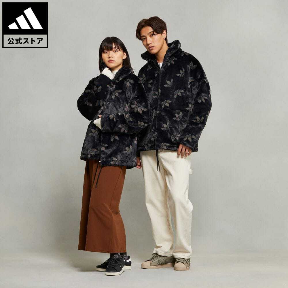 【公式】アディダス adidas 返品可 モノグラム ファージャケット オリジナルス メンズ レディース ウェア 服 アウター ジャケット 黒 ブラック HR3179 fyc win_co 上着