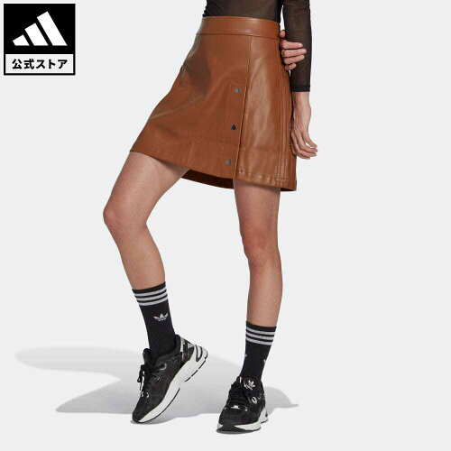 【公式】アディダス adidas 返品可 フェイクレザースカート オリジナルス レディース ウェア・服 ボトムス スカート ブラウン II6100