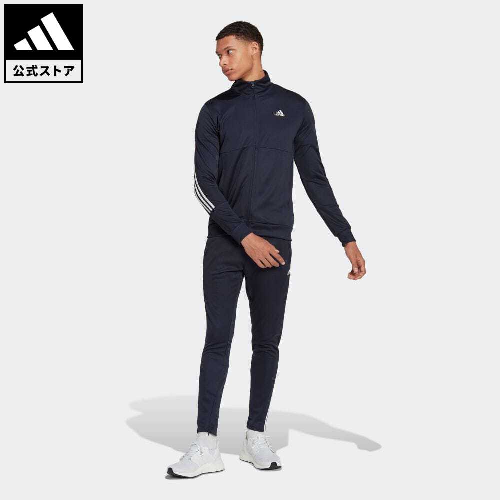 【50%OFF 2/15-2/20】 【公式】アディダス adidas 返品可 スリム ジップ トラックスーツ スポーツウェア メンズ ウェア・服 セットアップ ジャージ 青 ブルー HK4467 上下のサムネイル