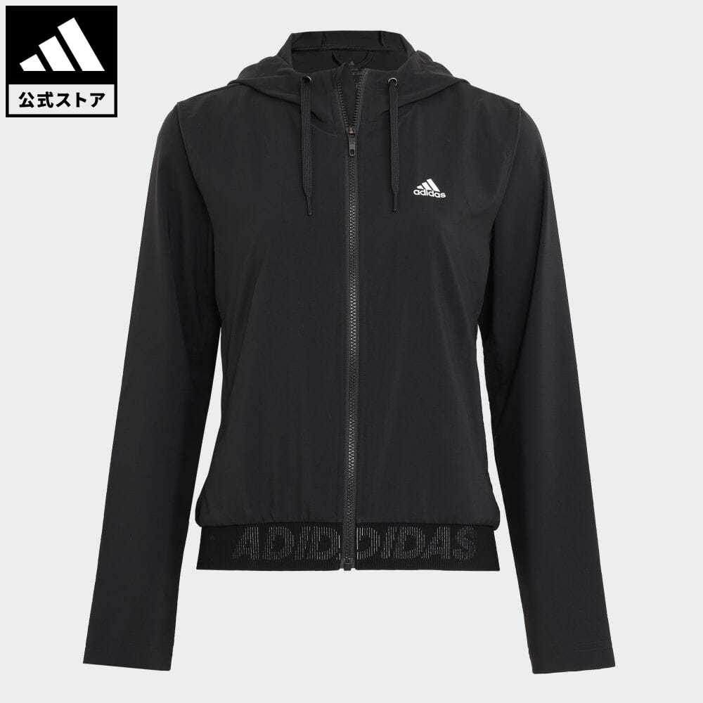 アディダス adidas 返品可 ジム・トレーニング ブランデッド エラスティック レイヤリング ジャケット レディース ウェア・服 アウター ジャケット 黒 ブラック GS5355 上着