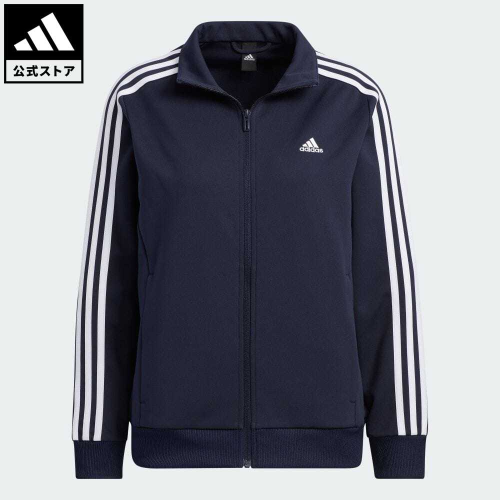 【40%OFF 3/4-3/11】 【公式】アディダス adidas 返品可 スリーストライプス ルーズフィット ダブルニット トラックトップ スポーツウェア レディース ウェア・服 アウター ジャケット ジャージ 青 ブルー IA5191のサムネイル